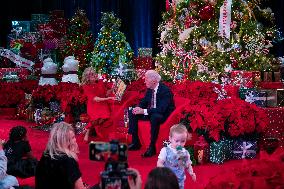 President Joe Biden and first lady Dr. Jill Biden pay a holiday visit to patients and families at Children’s National Hospital