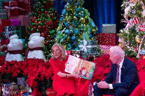 President Joe Biden and first lady Dr. Jill Biden pay a holiday visit to patients and families at Children’s National Hospital