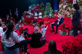 President Joe Biden and first lady Dr. Jill Biden pay a holiday visit to patients and families at Children’s National Hospital