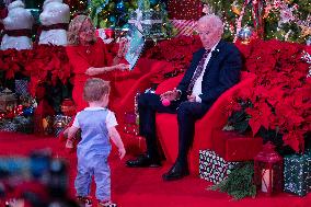 President Joe Biden and first lady Dr. Jill Biden pay a holiday visit to patients and families at Childrens National Hospital