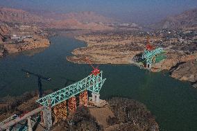 Jianzha Yellow River Bridge Construction