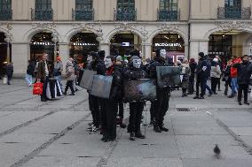 Animal Rights Activists Protest In The City Center Of Munich