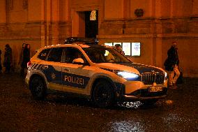 Police Car Patrol In Munich At Night