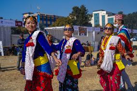 The Kirat Community Celebrating The Sakela Udhauli Festival In Nepal.