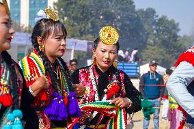 The Kirat Community Celebrating The Sakela Udhauli Festival In Nepal.