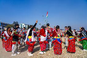 The Kirat Community Celebrating The Sakela Udhauli Festival In Nepal.