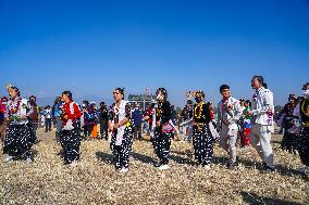 The Kirat Community Celebrating The Sakela Udhauli Festival In Nepal.