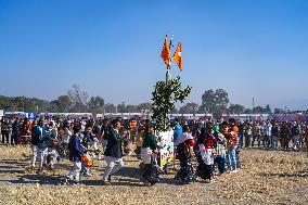 The Kirat Community Celebrating The Sakela Udhauli Festival In Nepal.