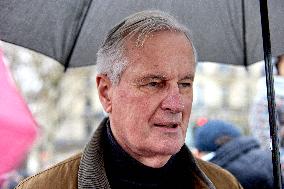 Outgoing Prime Minister Michel Barnier Attends A Rally In Support Paul Watson