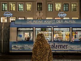 Tram In Evening Munich