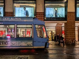 Tram In Evening Munich