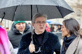 Jean-Luc Melenchon Attends A Rally In Support Paul Watson