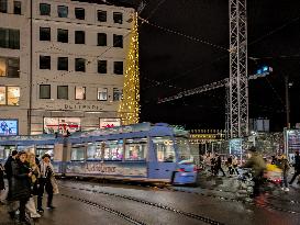 Tram In Evening Munich