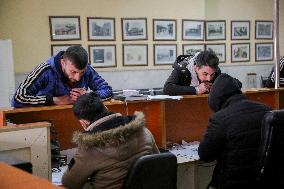 Long queues outside settlement center for temporary protection cards - Syria