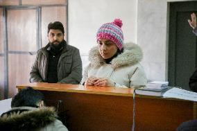 Long queues outside settlement center for temporary protection cards - Syria