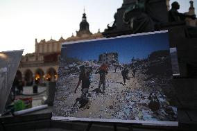 Solidarity Protest With Palestine In Krakow