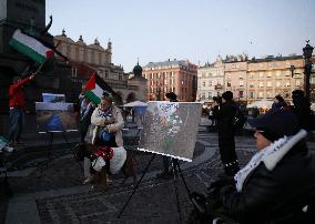 Solidarity Protest With Palestine In Krakow