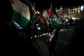 Solidarity Protest With Palestine In Krakow