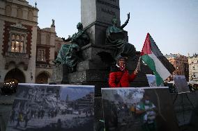 Solidarity Protest With Palestine In Krakow