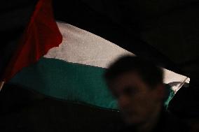 Solidarity Protest With Palestine In Krakow