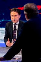 The President Of The 5 Star Movement Giuseppe Conte Guest On Tv Show In Onda La 7