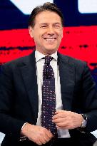 The President Of The 5 Star Movement Giuseppe Conte Guest On Tv Show In Onda La 7