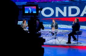 The President Of The 5 Star Movement Giuseppe Conte Guest On Tv Show In Onda La 7