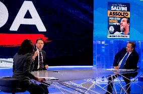 The President Of The 5 Star Movement Giuseppe Conte Guest On Tv Show In Onda La 7