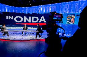 The President Of The 5 Star Movement Giuseppe Conte Guest On Tv Show In Onda La 7