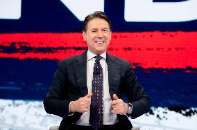 The President Of The 5 Star Movement Giuseppe Conte Guest On Tv Show In Onda La 7