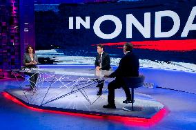 The President Of The 5 Star Movement Giuseppe Conte Guest On Tv Show In Onda La 7