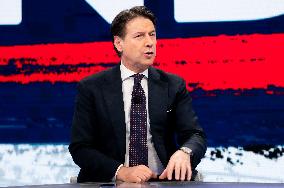 The President Of The 5 Star Movement Giuseppe Conte Guest On Tv Show In Onda La 7