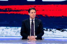 The President Of The 5 Star Movement Giuseppe Conte Guest On Tv Show In Onda La 7