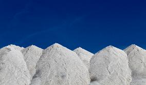 Salt Pyramids In The Margherita Di Savoia Saltworks