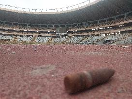 Aftermath of Fire breaks out at Aleppo Stadium in Syria