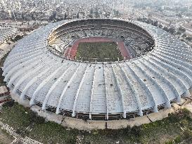 Aftermath of Fire breaks out at Aleppo Stadium in Syria