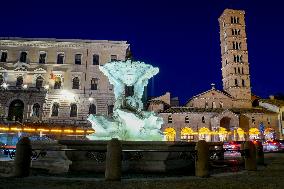 The Fountain Of The Tritons Restored - Rome