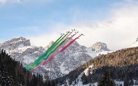 Frecce Tricolori Performs At AUDI FIS Ski World Cup - Italy