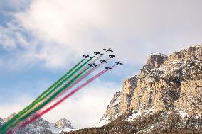 Frecce Tricolori Performs At AUDI FIS Ski World Cup - Italy