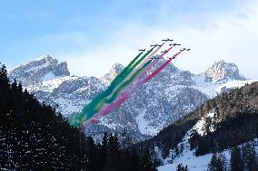 Frecce Tricolori Performs At AUDI FIS Ski World Cup - Italy