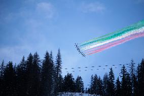 Frecce Tricolori Performs At AUDI FIS Ski World Cup - Italy