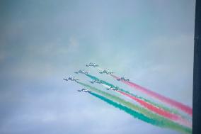 Frecce Tricolori Performs At AUDI FIS Ski World Cup - Italy