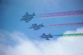 Frecce Tricolori Performs At AUDI FIS Ski World Cup - Italy