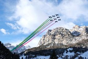 Frecce Tricolori Performs At AUDI FIS Ski World Cup - Italy