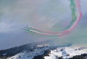 Frecce Tricolori Performs At AUDI FIS Ski World Cup - Italy