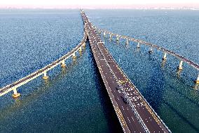 Jiaozhou Bay cross-sea Bridge in Qingdao