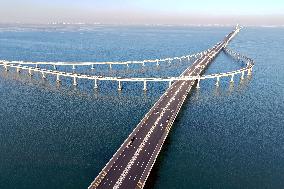 Jiaozhou Bay cross-sea Bridge in Qingdao