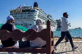 MSC Euribia And Norwegian Dawn Docked In Old Doha Port