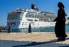 MSC Euribia And Norwegian Dawn Docked In Old Doha Port