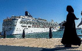 MSC Euribia And Norwegian Dawn Docked In Old Doha Port